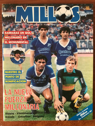 Revista No 22 Millonarios Fc Fútbol Agosto Y Septiembre 1987