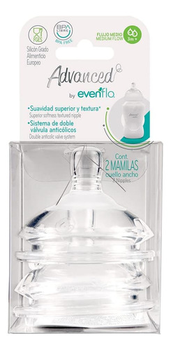 Advanced By Evenflo Anticólicos Cuello Ancho Flujo Med 2 Pz