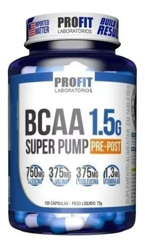  Profit  Bcaa 1.5g  Super Pump 120 Capsulas - Aminoácido -
