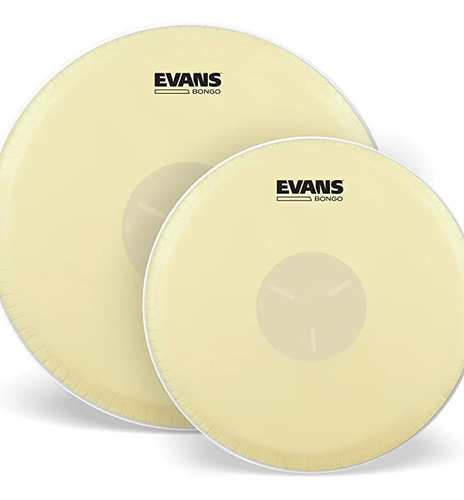 Evans Tri-center Bongo Tambor Cabeza Pack, 7 1/4 y 8 5/8.