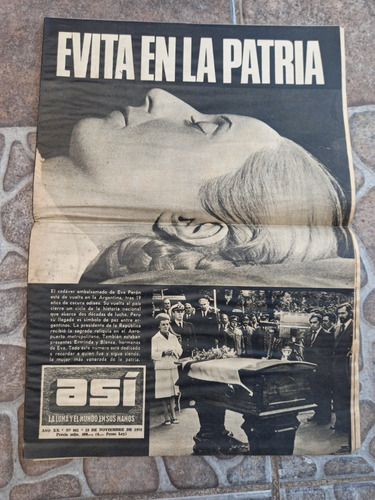 B- Revista Asi N.961 - 19 Nov. 1974 - Evita En La Patria