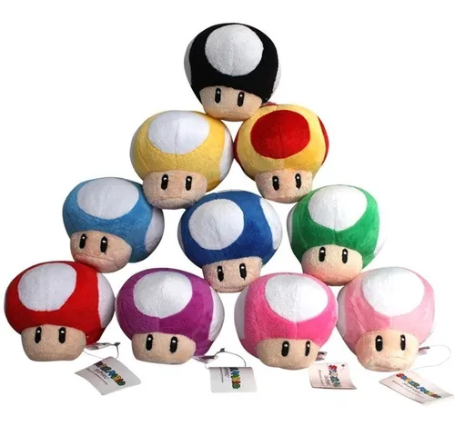 Peluche De Hongo De Mario Bros Lote De 10 Piezas Nintendo