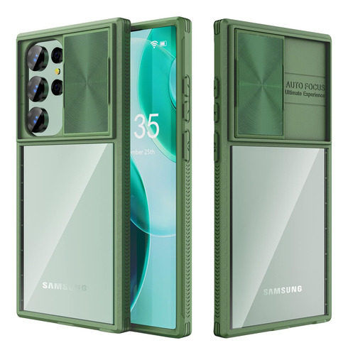 Funda Sqmcase Con Camera Cover Para Galaxy S23 Ultra Verde