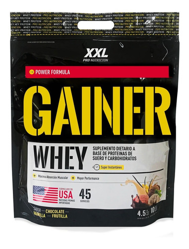 Gainer 4.5 Kg Xxl Pro Nutrition Whey Protein Aminos + Carbos
