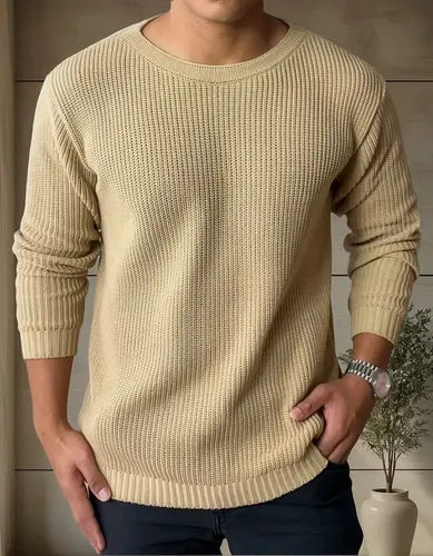 Suéter Masculino Lã Tricot Blusa De ​Frio Social Manga Longa