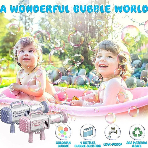 Pistola De Burbujas Rocket Boom De 60 Agujeros Para Niños