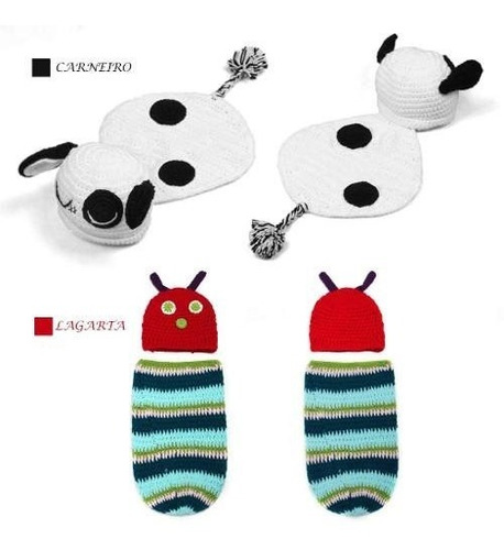 Imagem 3 de 5 de Newborn Prop Kit Com 5 Conjuntos De Croche Roupa De Bebe