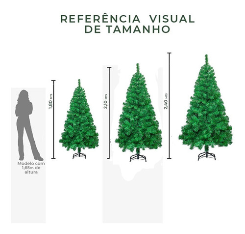 Árvore De Natal Dinamarca Verde 180 Cm 580 Galhos Magizi | Frete grátis