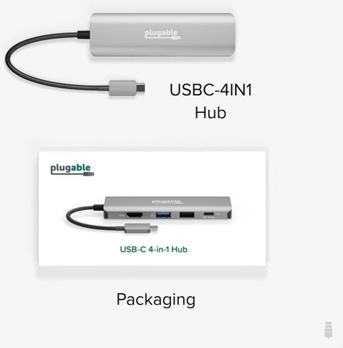 Adaptador Multipuerto Usb C Enchufable, 4 Puertos