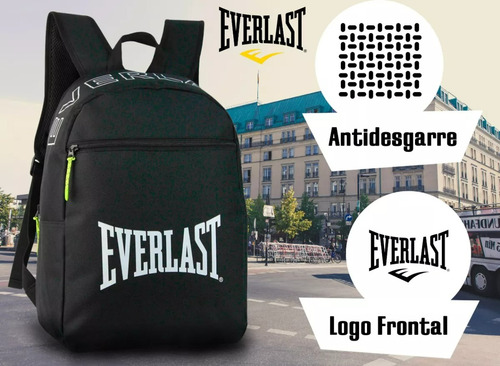 Mochila Everlast Original Reforzada Urbana Deportiva Nueva Temporada Bolsillo De Seguidad Exclusiva By Happy Buy