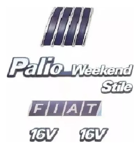 Emblemas Fiat Palio Weekend Stile + Capô - Modelo Original