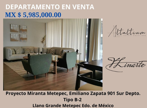 Departamento En Venta En Llano Grande Metepec I Vl11-ca-037