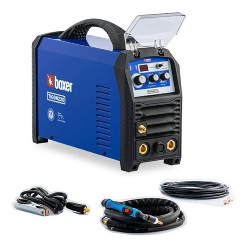 Máquina de solda inverter Boxer Tigon 220 azul 220V