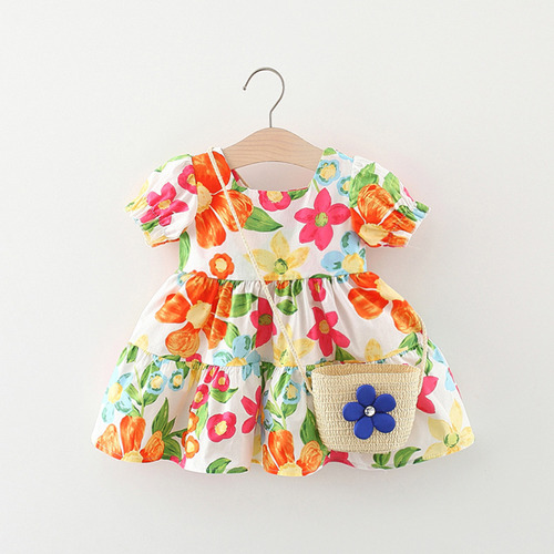 Vestido De Cumpleaños Infantil De Verano Para Niña, Rosa Beb