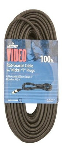 Cable Coaxial Leviton C6851-ce Rg6, Niquelado, 100 Pies, Neg