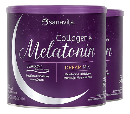 Kit 2 Collagen + Melatonin Maracujá E capim Limão sanavita 2