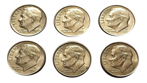 Moneda One Dime Roosevelt Estados Unidos, Diferentes Años.