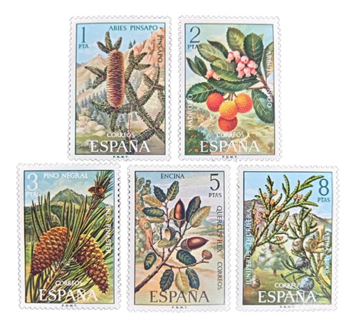 España Flores, Serie Yv 1739-1743 Frutos 1972 Mint L18844