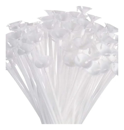 50 Piezas De Bastones Para Globos Reutilizables De 40 Cm