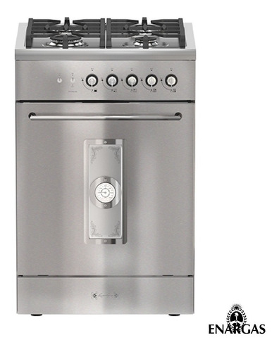 Cocina Multigas Luxor Gas Gourmet 55 Cm 4 Hornallas Inox