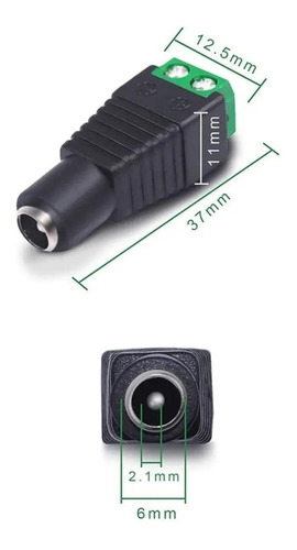 Conector De Corriente Hembra Plug 2.1 Mm Por 25 Unidad