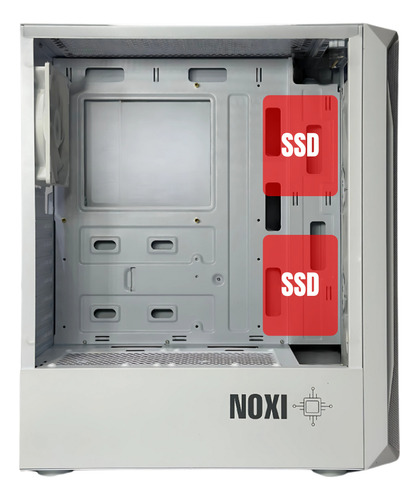 Gabinete Gamer Noxi Hika White X 4 Fan Rgb + Vidrio Templado