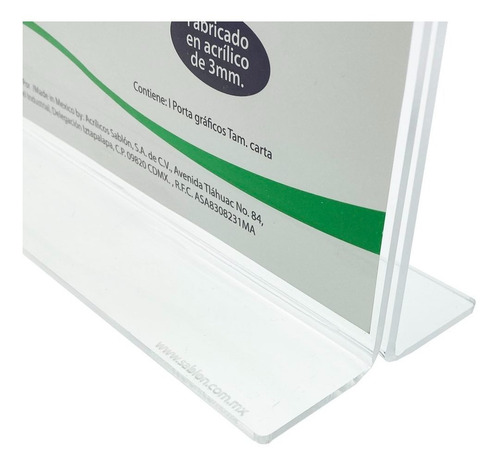 2 Pack Portagráfico Vertical Tamaño Carta Acrílico