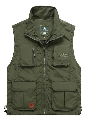 Chaleco Militar De Malla Para Hombre, Talla Casual, Verde L