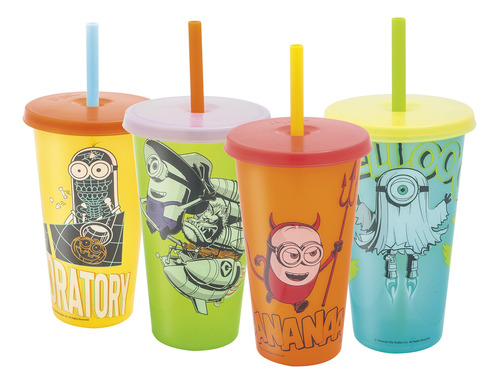 Zak Designs Minions: The Rise Of Gru - Juego De Vasos Con Ta