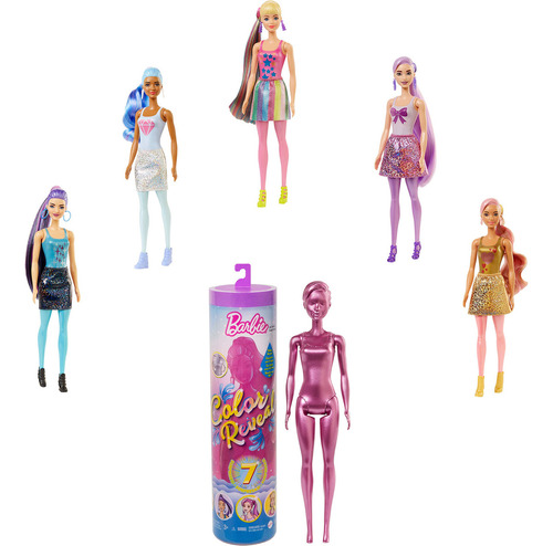 Barbie Revelación De Color Serie Shimmer 7 Sorpresas
