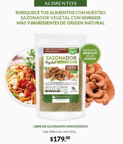 Especias Tipo Sazonador Vegano Con Hongos Maitake Y Del Sol