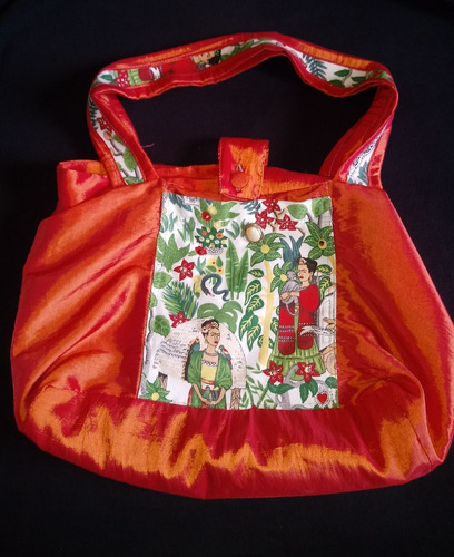 Bolso Frida De Tela, Tiras De 30 Cm 