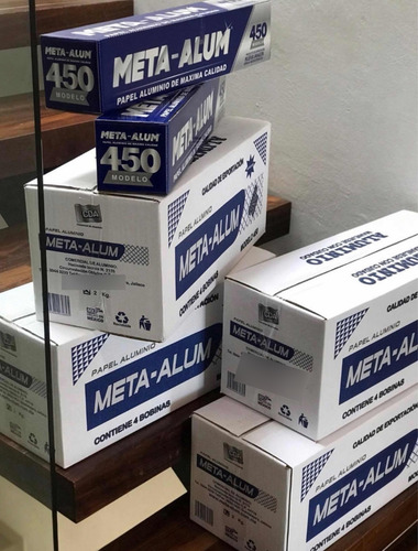 12 Pack Rollos 45cm Papel Aluminio 450 Metaalum Grueso 1.8kg