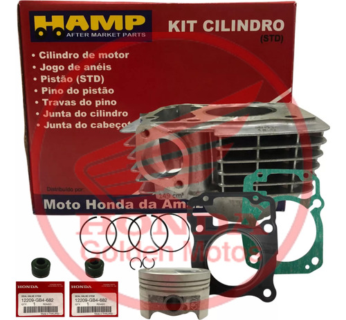 Kit Cilindro Cg 150 + Retentor Valvula Titan/bros 150 Hamp