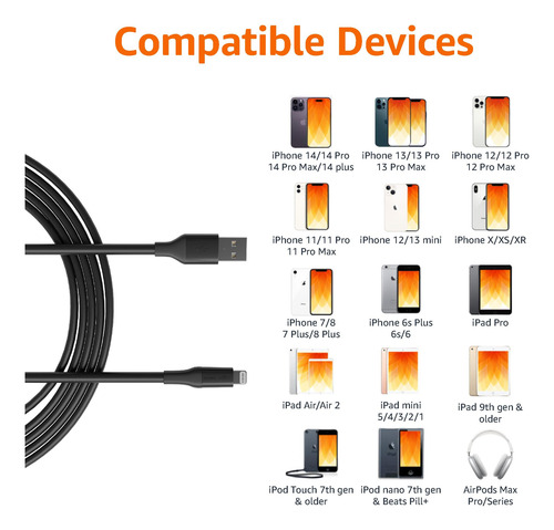 Cabo Carregador Amazon Basics Usb-a Para Lightning 3m Para I