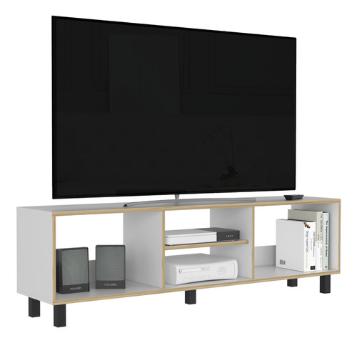 Mueble Mesa Tunez P/ Tv 70puLG Blanco Café Excelsior