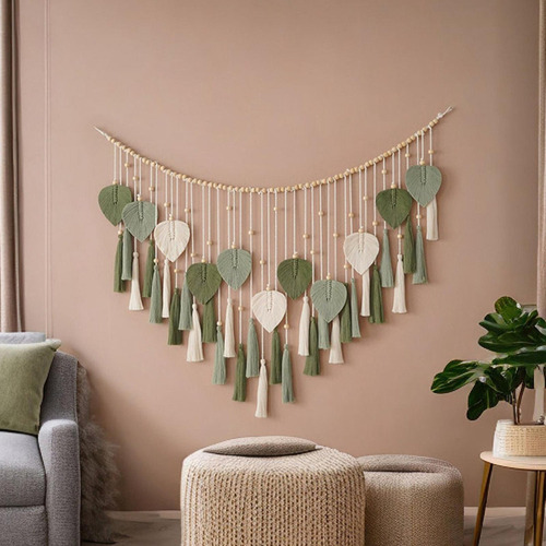 Tapiz Colgante De Pared De Macramé, Adorno De Pared Para
