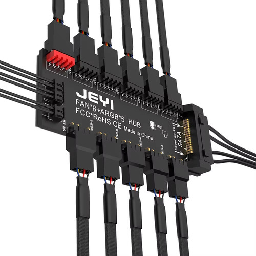 Hub Controlador Ventiladores Argb Jeyi Con 6 Conectores Fan