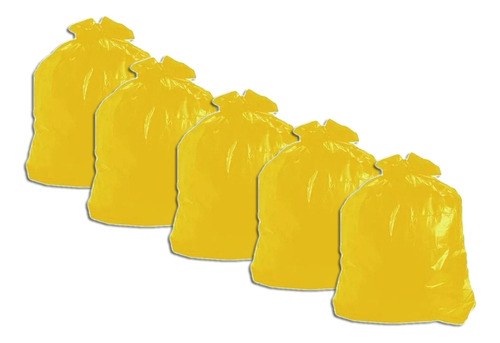 Saco De Lixo Amarelo 60l Pacote Com 100 Kit 5