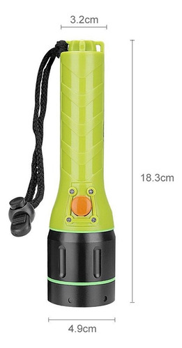 C Linterna De Buceo Profesional Cree Xml-t6, Reflector Subacuá