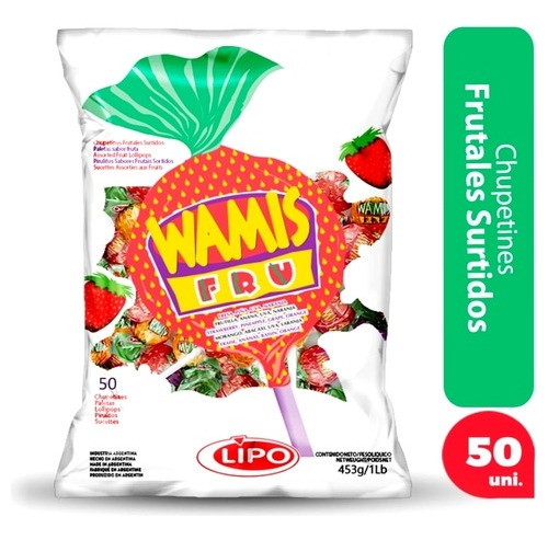 Chupetines Wamis Lipo X 50 Unidades Frutales