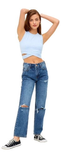 Jeans Mujer Foster Straight Roturas