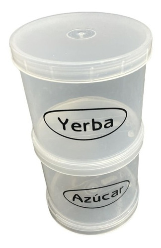 Set Yerbera/ Azucarera Tapa Rosca Mate Plástico 