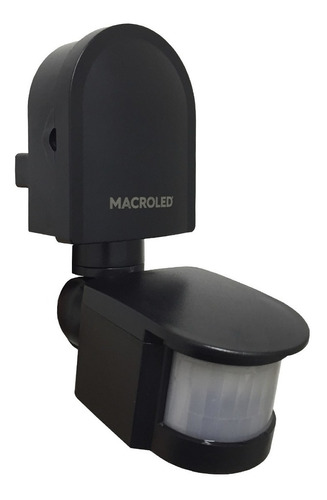 Sensor De Movimiento 12mt 180°  Pared Negro Macroled Ip44