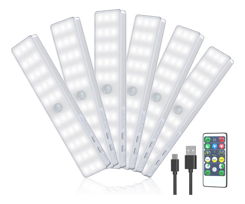 Luz Led Para Armario, 6 Unidades De 30 Led, Atenuador Usb, R