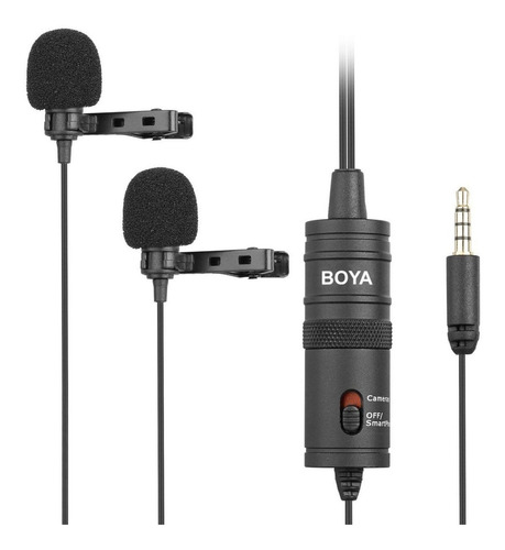 Microfone de Lapela Conector TRS DUPLO BY-M1DM - BOYA