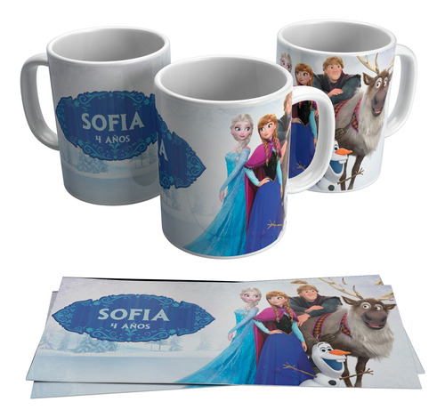 Tazas Plásticas Sublimadas Frozen Personalizadas X 28