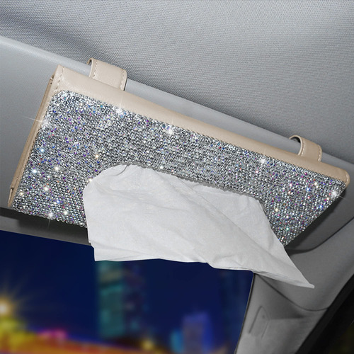 Car Visor Tissue Box Holder,sun Napkin Holder,rhinestone