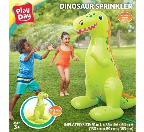 Dinosaurio Aspersor De Agua Inflable Diversion Para Niños