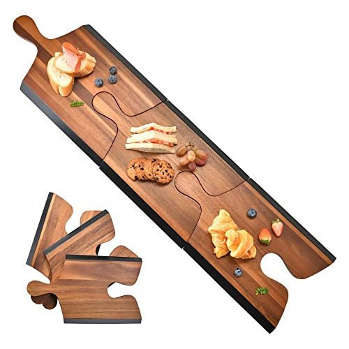 Shanik Juego De Tabla De Quesos De Madera De Acacia Per...